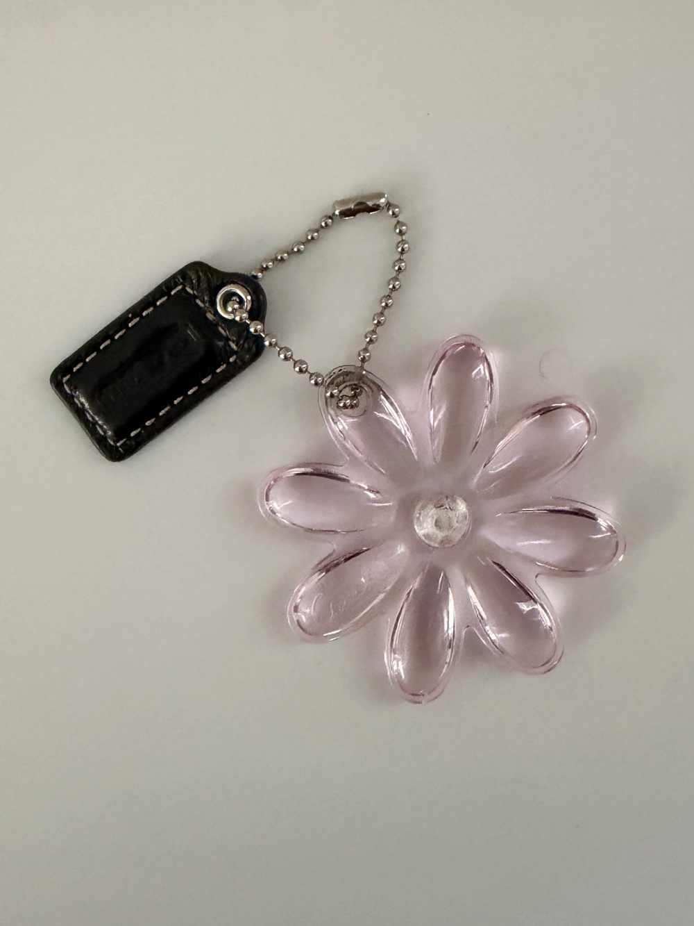 Coach Y2K Pink Daisy Flower & Black Bag Keychain Charms